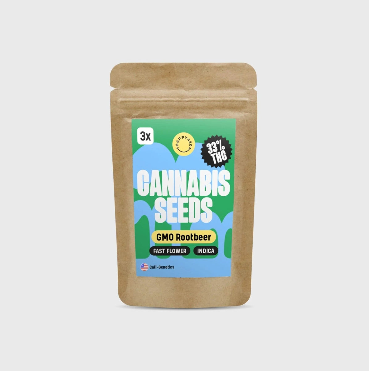 Cali Genetics GMO Rootbeer 33% THC 🌱 fast flowering Cannabissamen 3 Stück - Hanfify