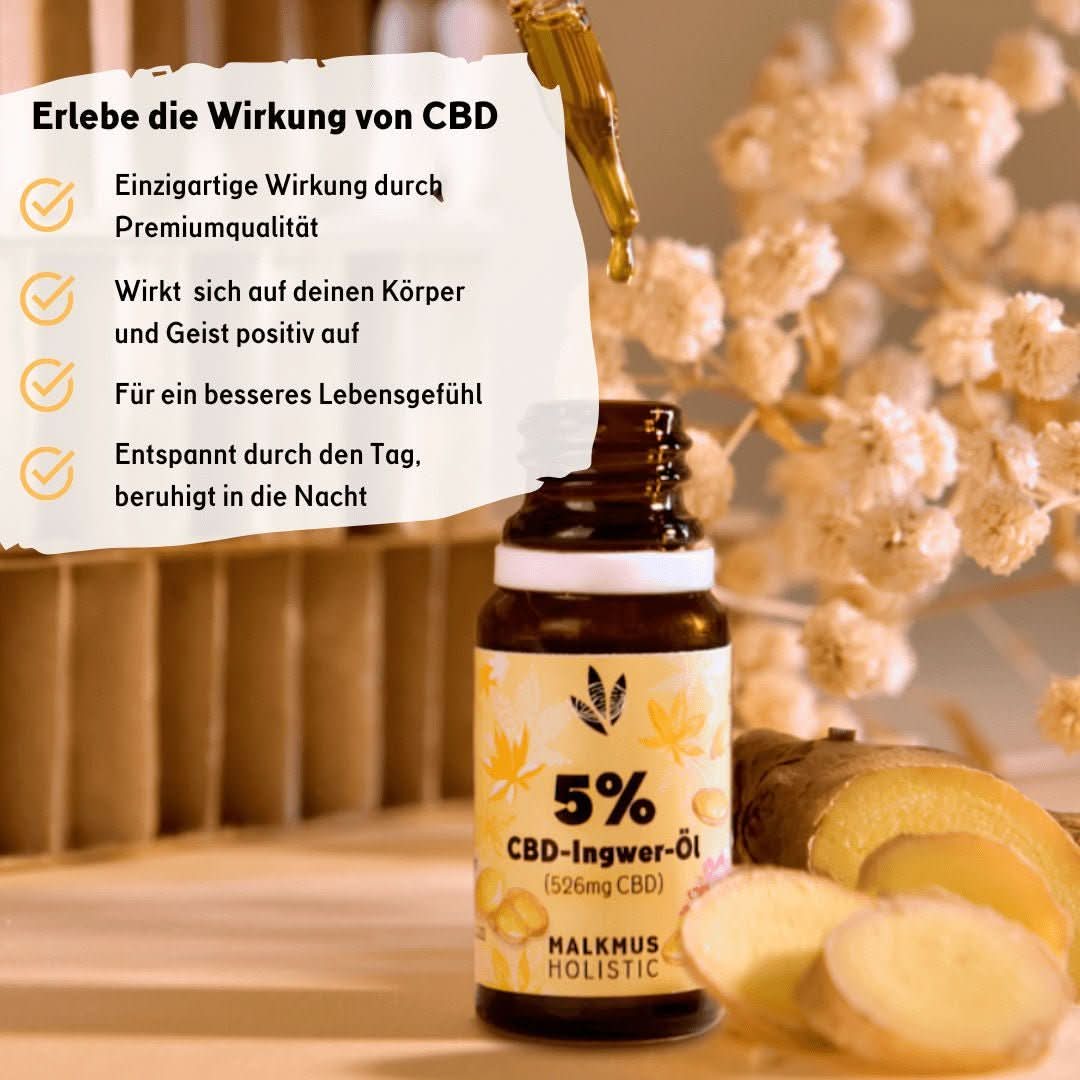 🌱 CBD+Ingwer Naturextrakt PREMIUM Öl 10ml Öl - Hanfify
