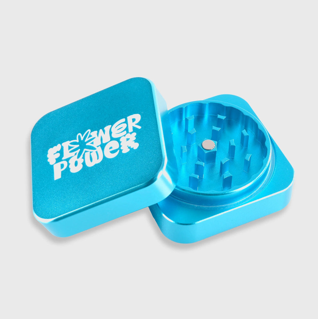 Flower Power Quattro Grinder Headshop Blue - Hanfify