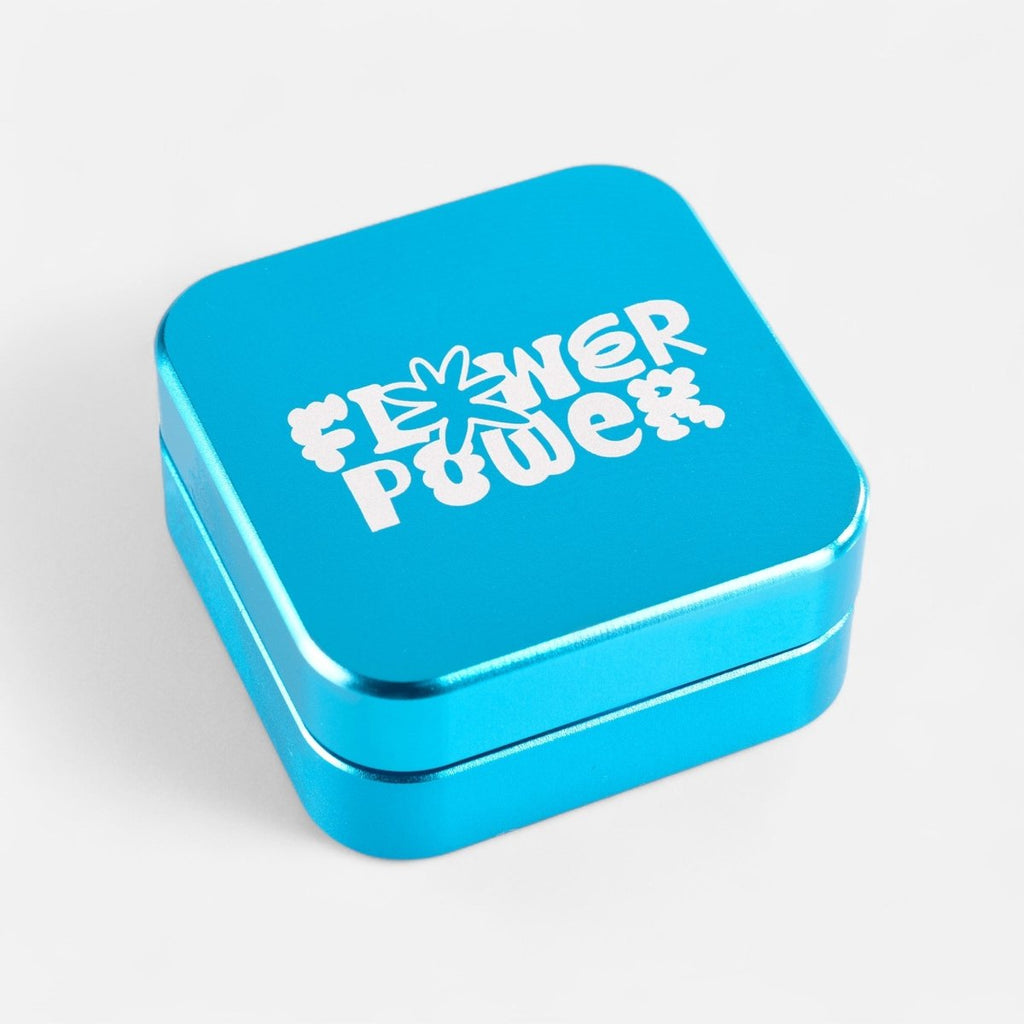 Flower Power Quattro Grinder Headshop Blue - Hanfify