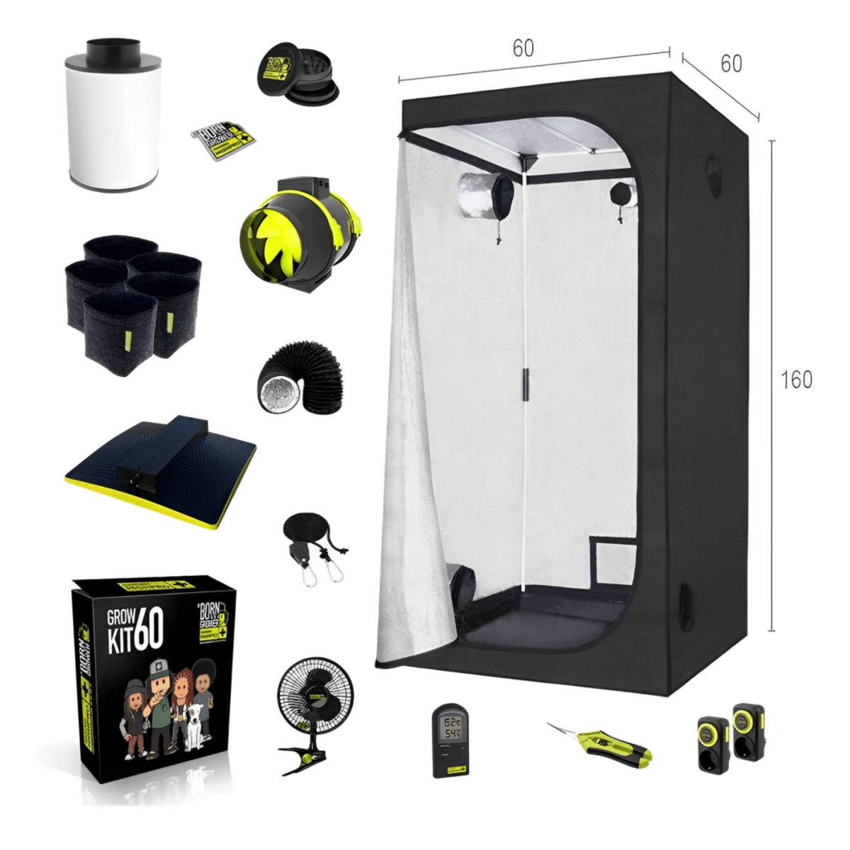 Growbox Komplettset 60x60 Growshop - Hanfify®