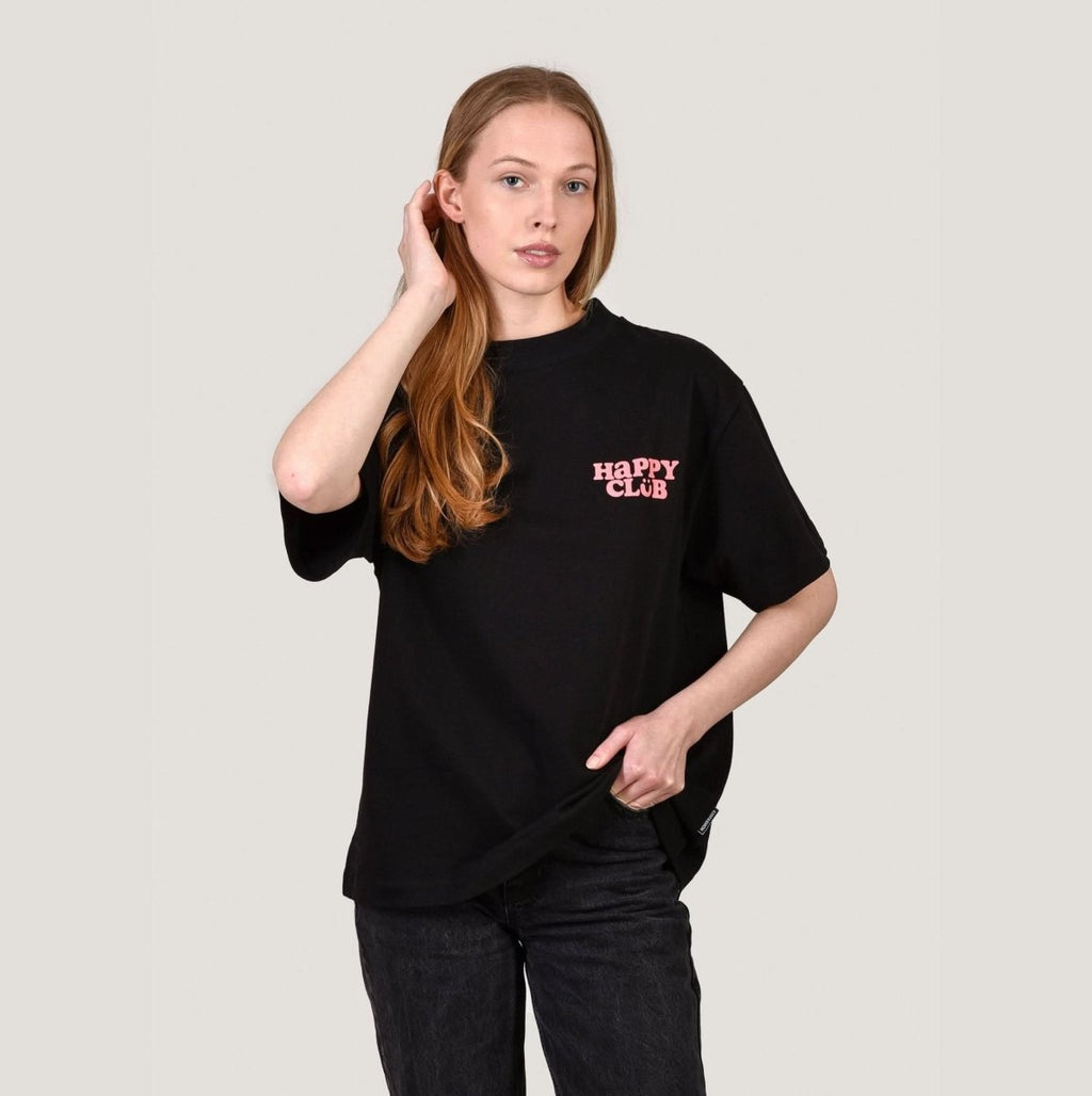 HAPPY CLUB T – Black oversize Merch M - Hanfify