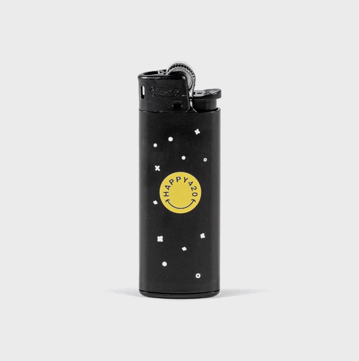 Happy420 BIC Feuerzeug - klein Merch Black Night - Hanfify