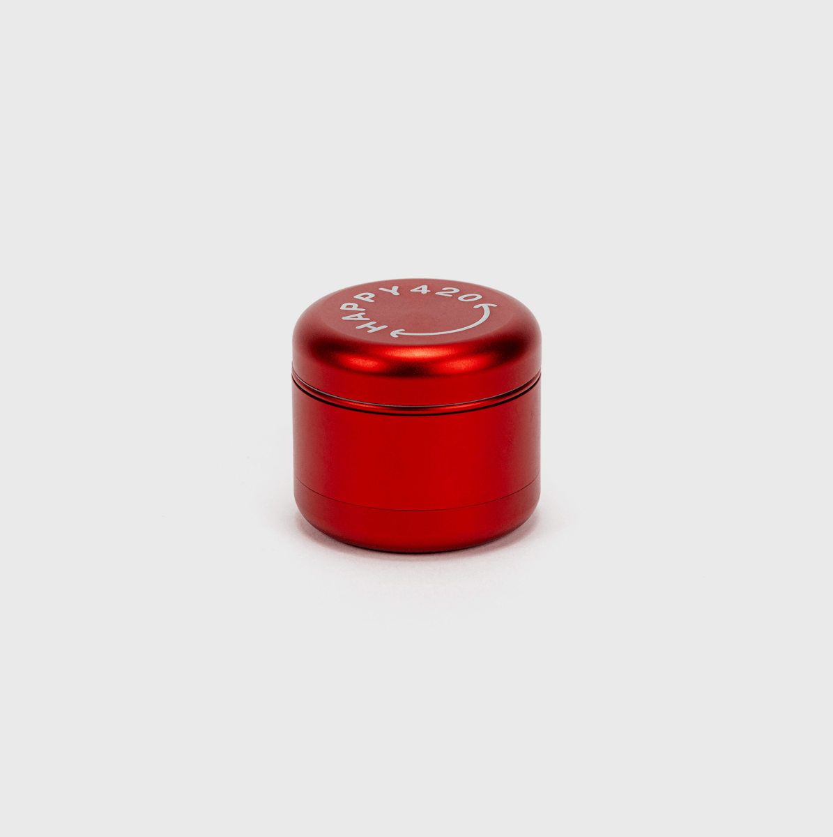 Happy420 Deluxe Quartet Grinder Headshop Red - Hanfify