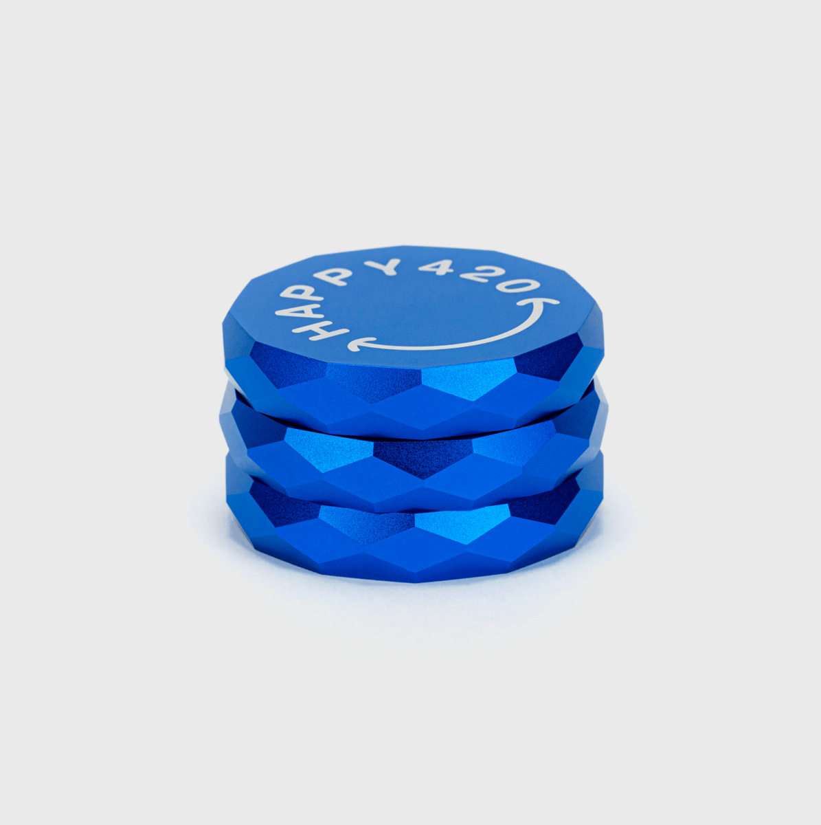 Happy420 Diamond Grinder Headshop Blue - Hanfify