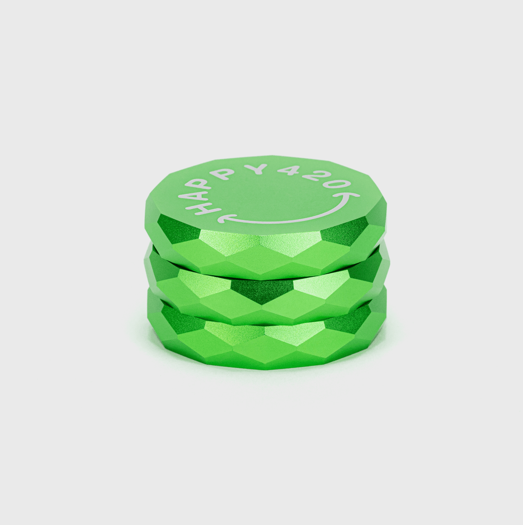 Happy420 Diamond Grinder Headshop Green - Hanfify