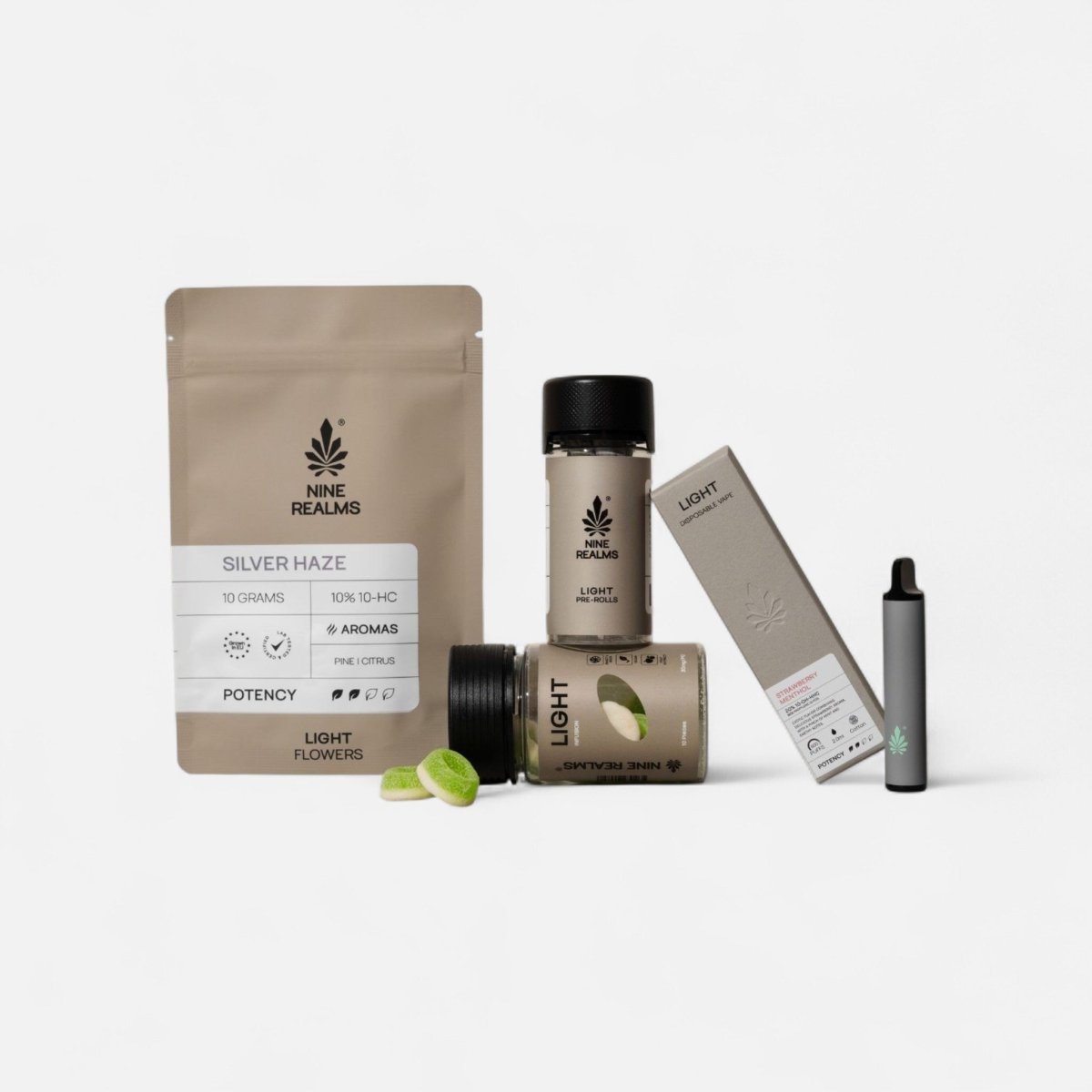 LIGHT Bündel - Joints, Vape & Gummis Bundles 🍓 Erdbeere - Hanfify
