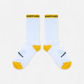 🧦 SOCKS – Smile White - Yellow One Size Merch 1 Paar - Hanfify